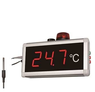 China Exhibición de la temperatura ambiente del taller, termómetro grande de la exhibición con la alarma acústica proveedor