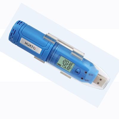 China Mini sensor interno del color azul del maderero de la temperatura y de datos USB de la humedad proveedor