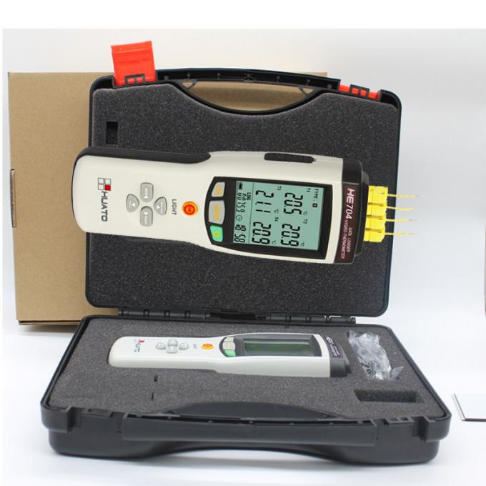 Exhibición ambiental del termopar de 4 canales/metro multi del termopar